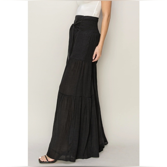 #630 SALE 🛑S,M,L NEW! Fabulous Boho Tie-Front Ruched Tiered Pants - Picture 9 of 12